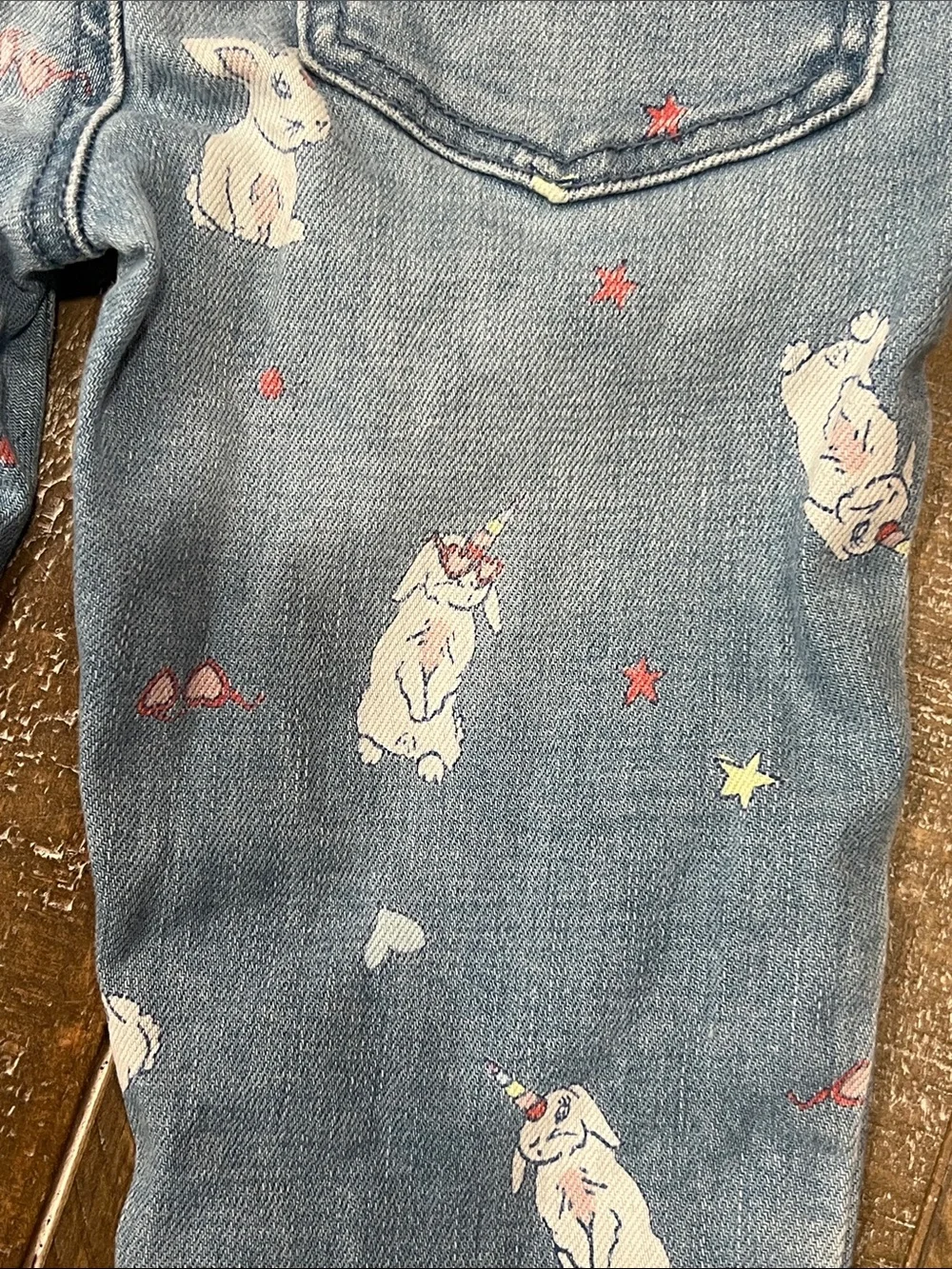 OshKosh B'gosh Light Blue Bunny Print Denim Jeans